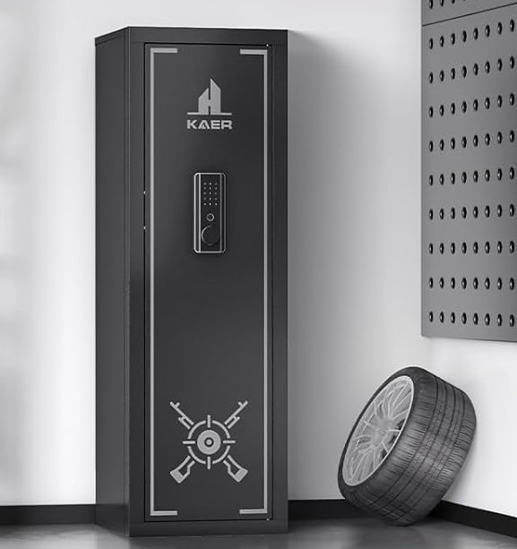13-15 Gun Rifle Safe Biometric Anti-Theft Heavy Duty Long Gun Cabinet with Alarm