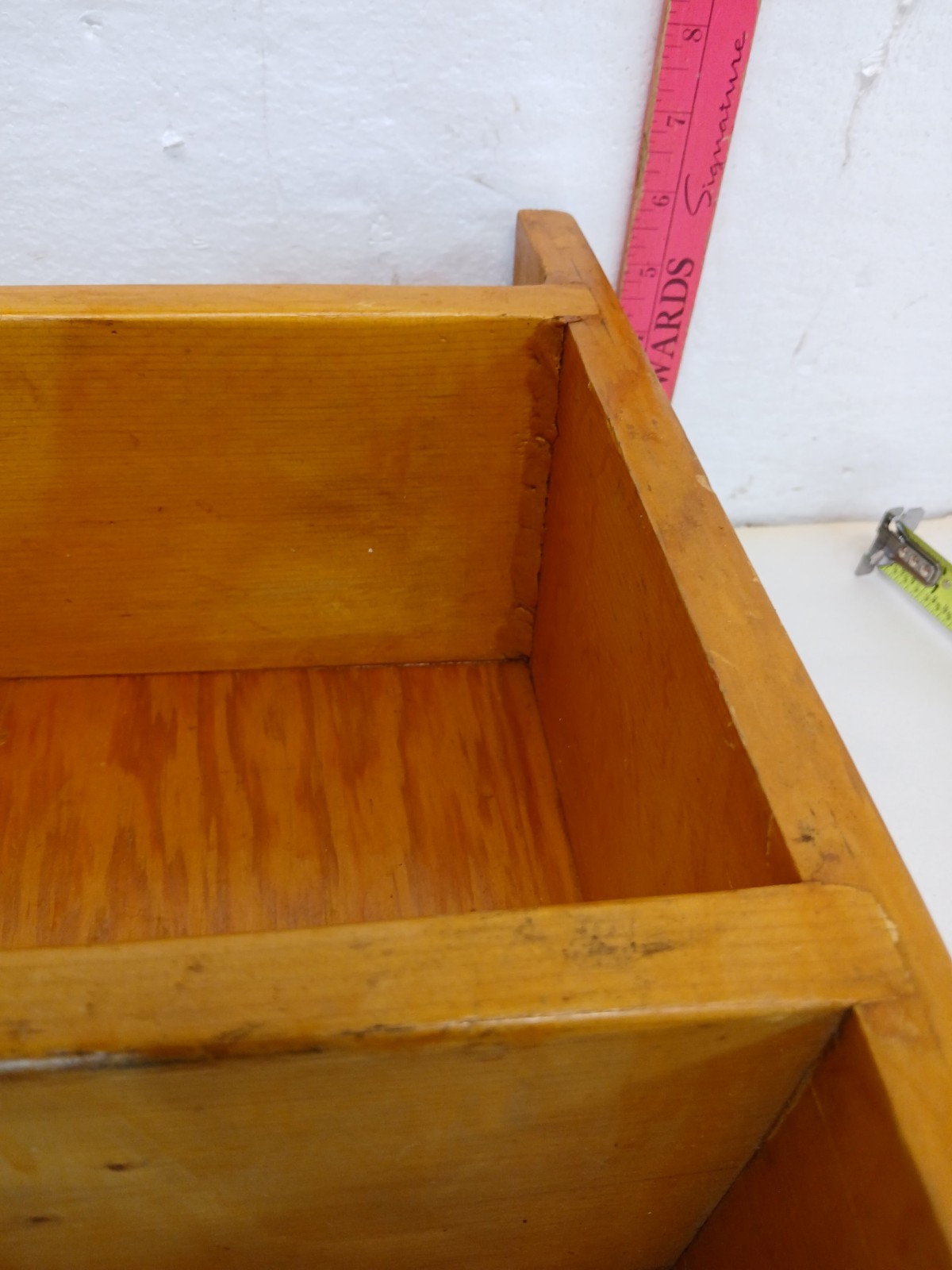 Vintage Solid Pine Tabletop Bookshelf Display Shelf Primitive Wood 14x14x6