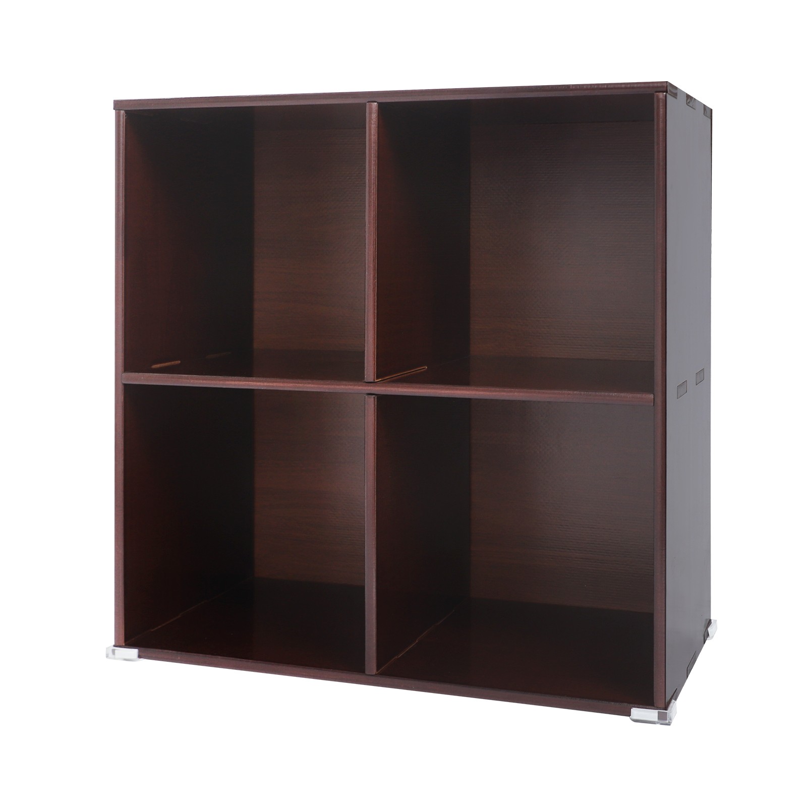 4 Cube Solid Wood Bookshelf Floor-Standing Wood Cube Bookcase 30x60cm