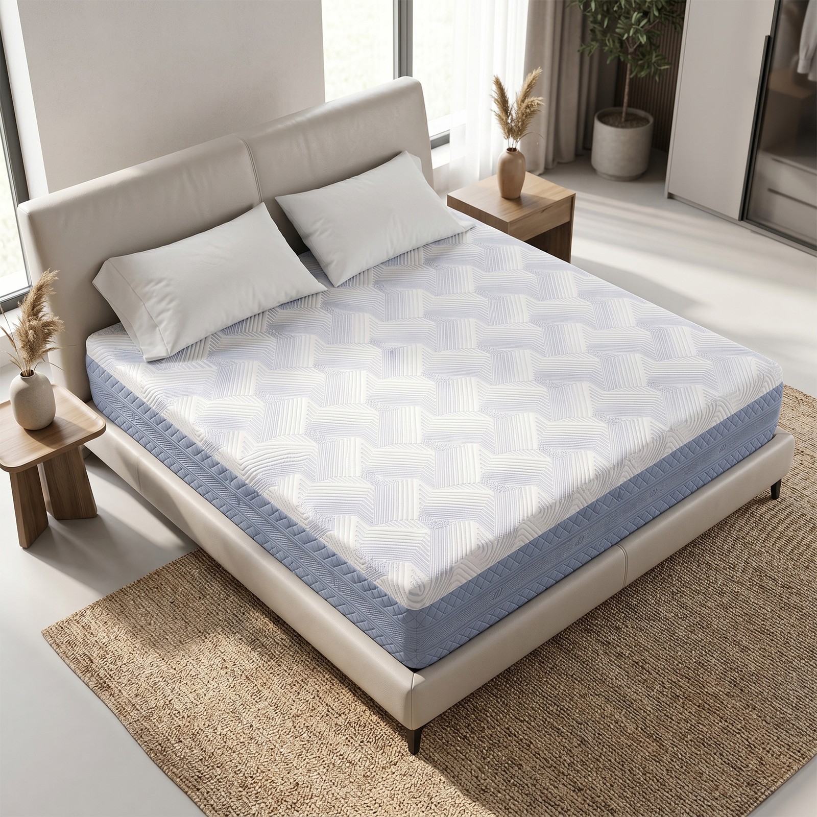 King Size Mattress 12 Inch High Density Soft Support Memory Foam Mattress Safety