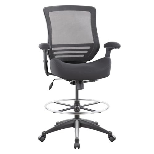 400lbs Mesh Ergonomic Office Drafting Chair Big Adjustable Foot Ring Black