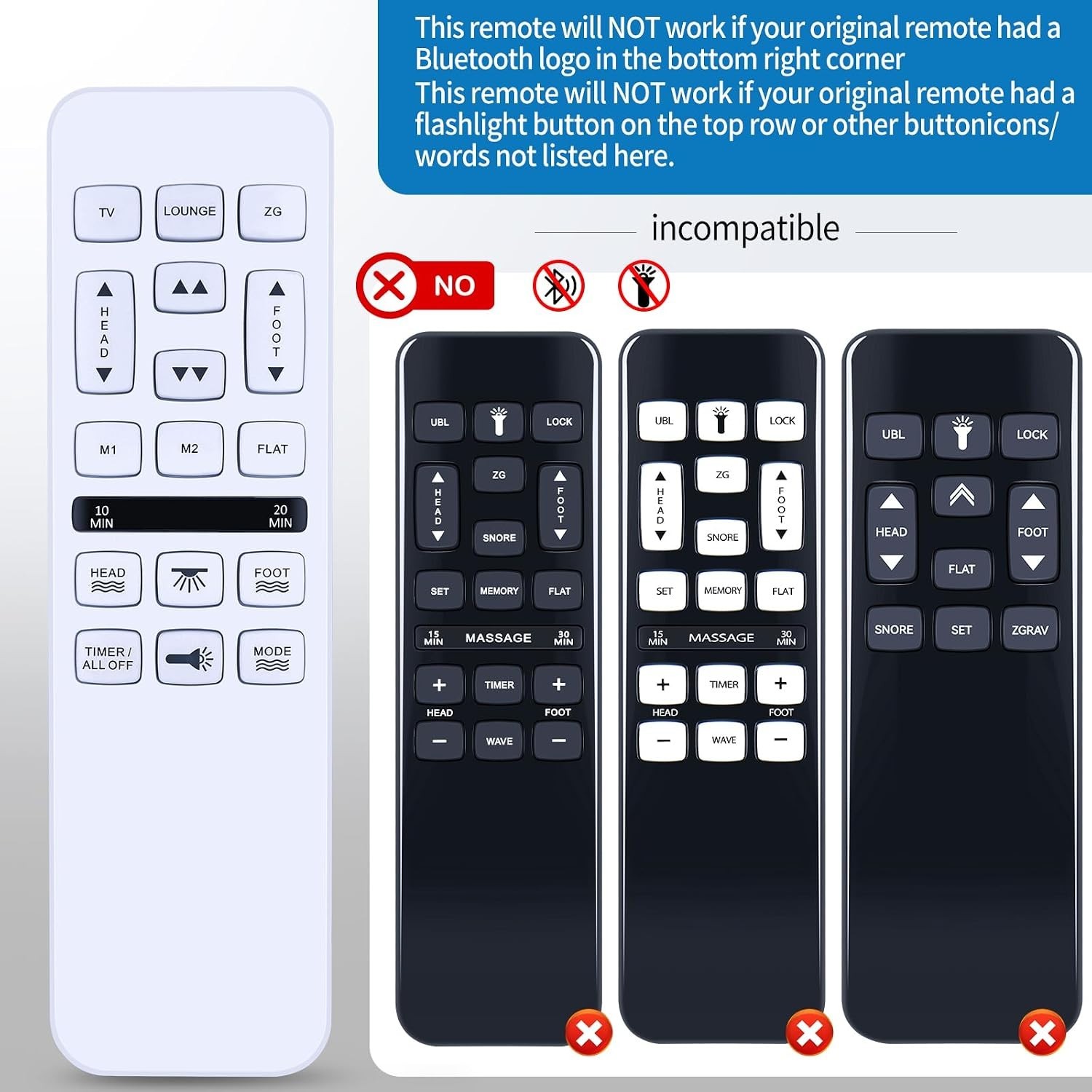 Remote for Bedtech 3000 600 iDealBed Mlily Richmat HJH55 HJC18 Adjustable Bed