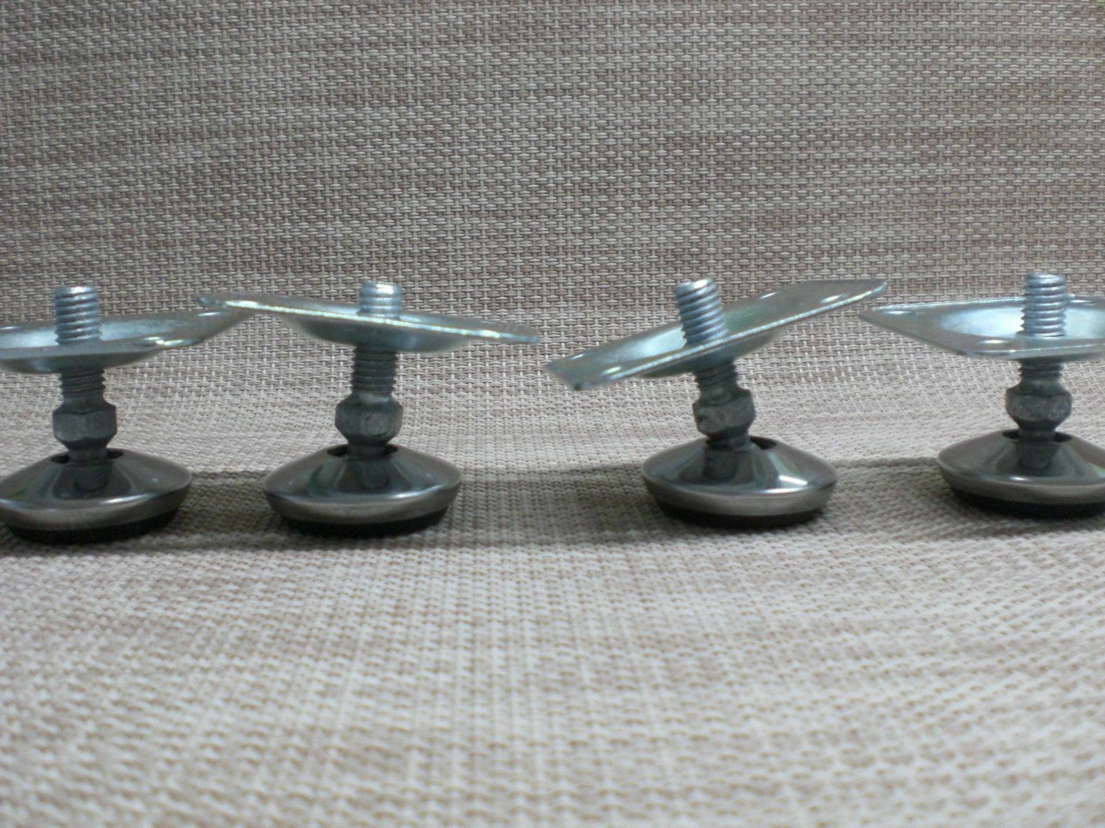 4 Piece Set Furniture Base M10 + Mounting Plate M10 Stainless Steel Chrome Plate Base