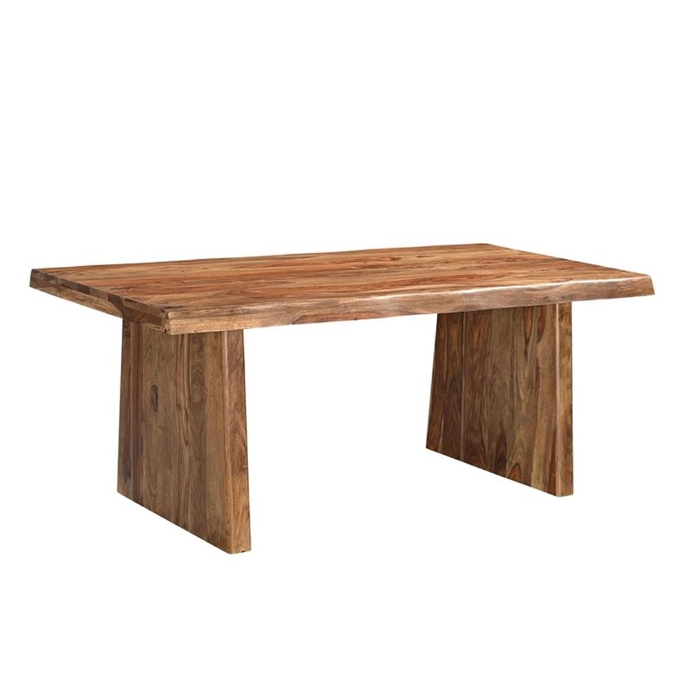 Taran Designs Darcy 74″ Live Edge Solid Wood Dining Table in Brown
