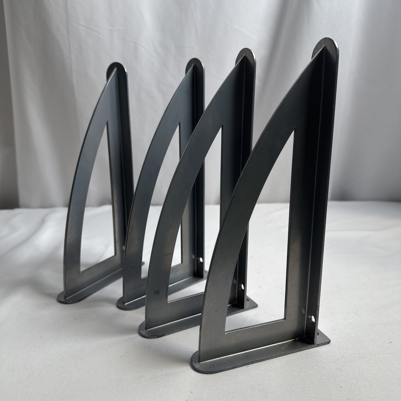 Set Of Four Wall Mount Shelving Brackets In Silver Finish