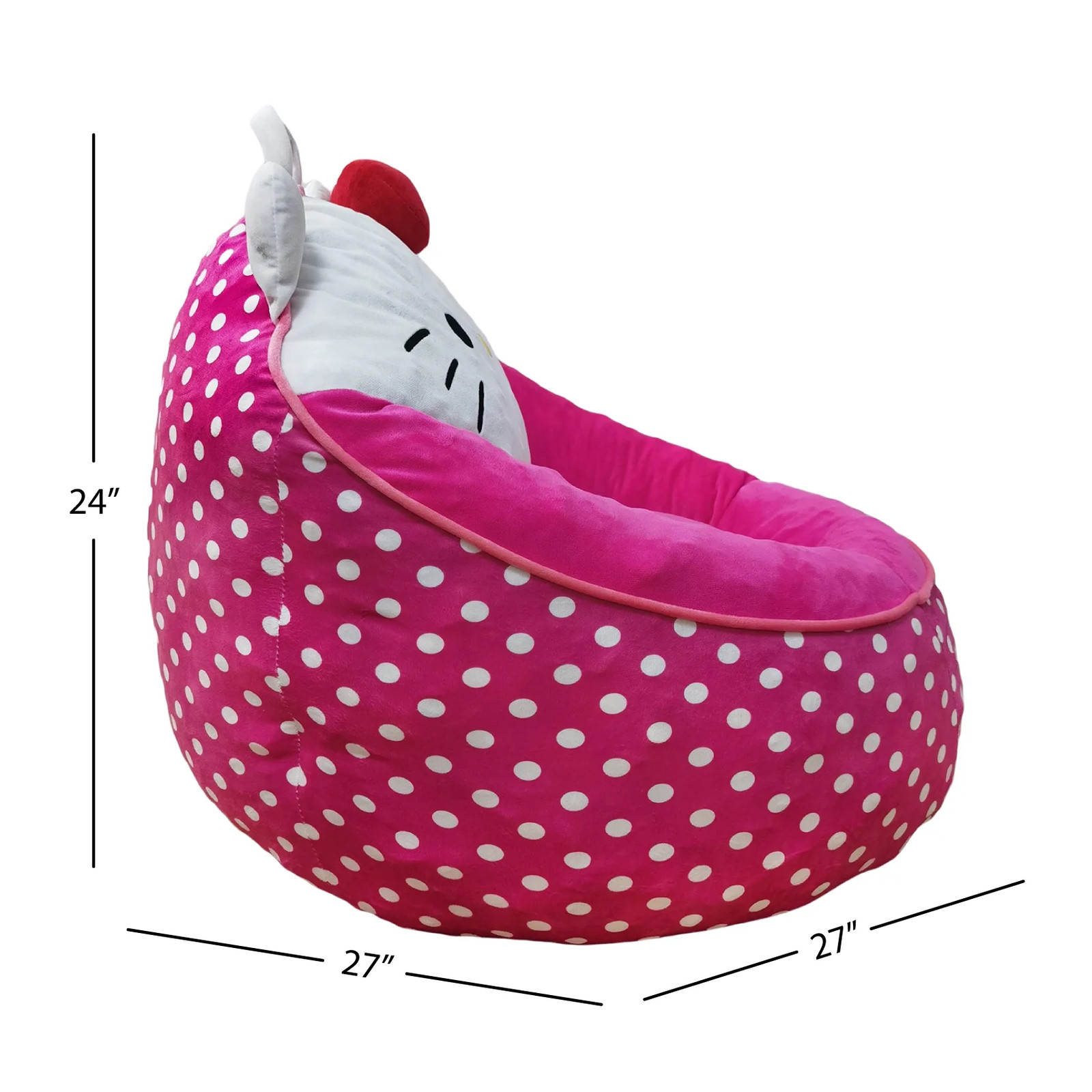 Kids’ Compressed Foam Bean Bag Chair, Pink