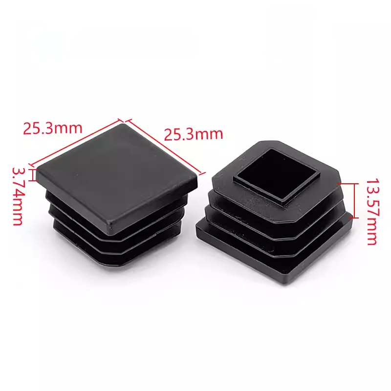 25*25mm Plastic Square Tube End Caps Furniture Feet Anti-Slip Floor Protection