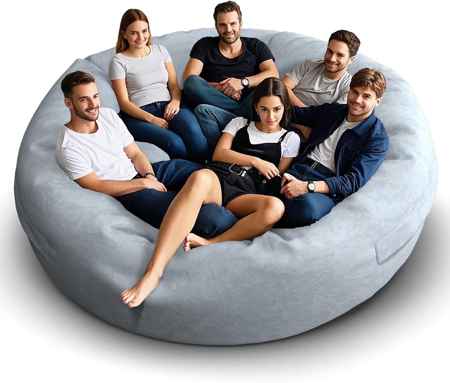 Giant 8Ft Green Bean Bag Chair for Adults – Soft Removable Cover, No Filler