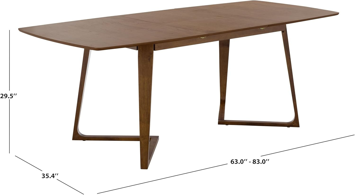 SAFAVIEH Furniture – Alissa 63″ – 83″ Extendable Dining Table – Walnut Wood – Mo