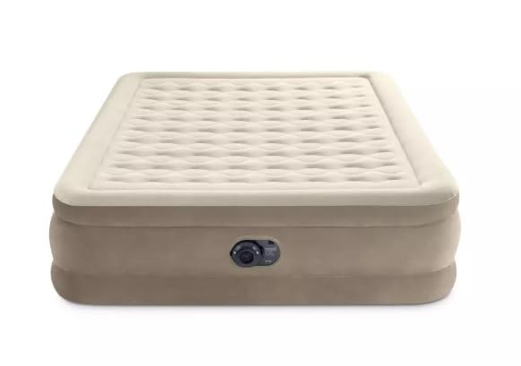 INTEX ULTRA PLUSH 20″ QUEEN AIR MATTRESS WITH 120V INTERNAL PUMP – BEIGE