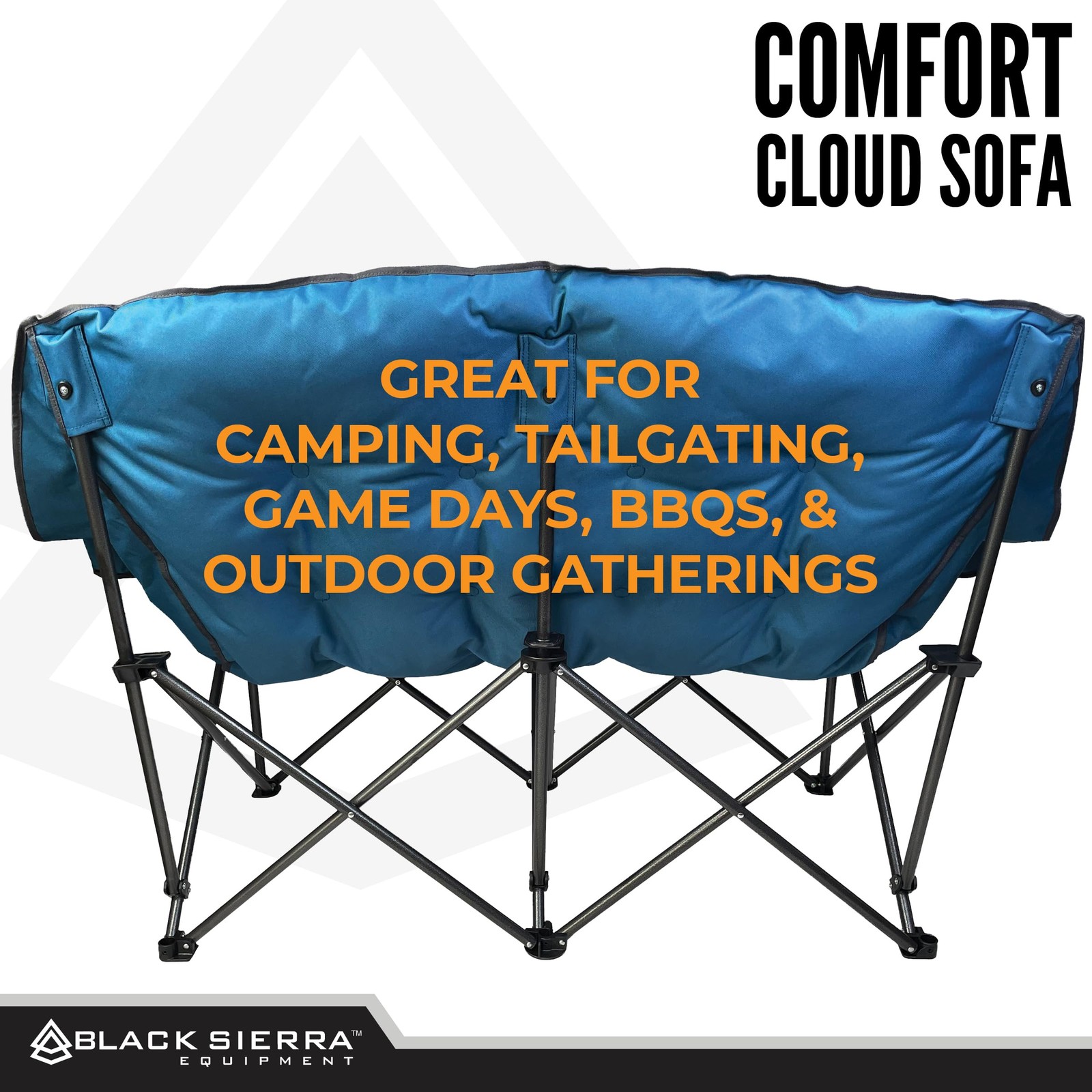 Black Sierra Double Camping 62.5 inches x 27.5 x 37.75 inches, Blue