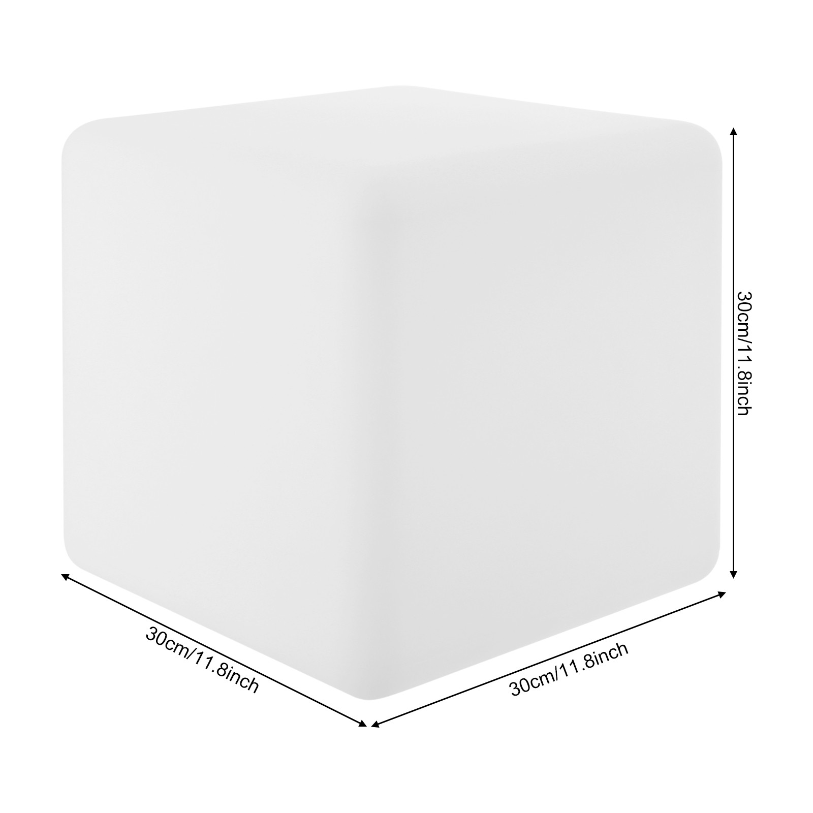 12 inch LED Light Cube Stools Chair W/Remote Control 16 RGB Colors Rechargeable