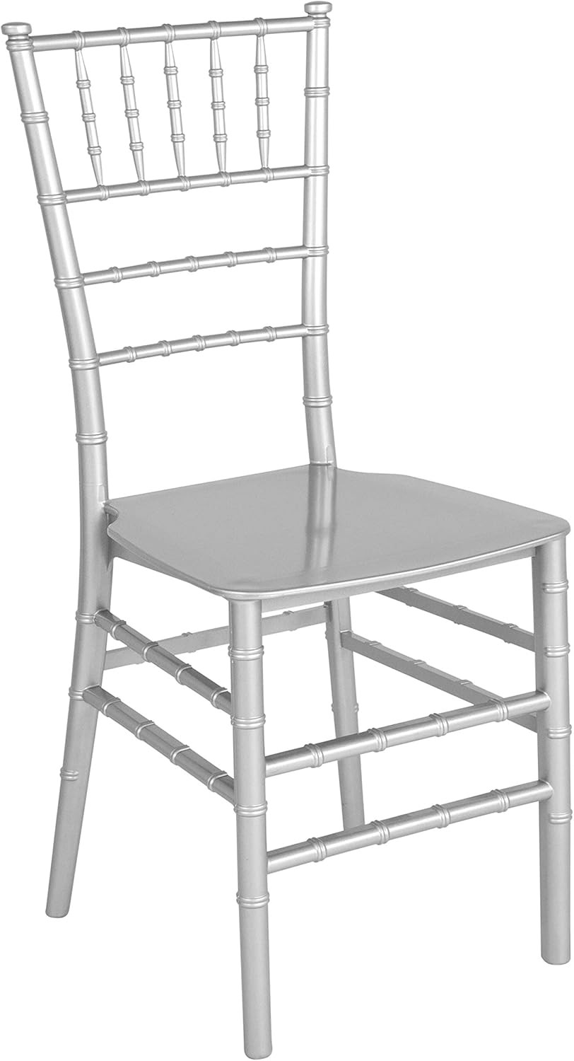 HERCULES Series Silver Resin Stacking Chiavari Chair