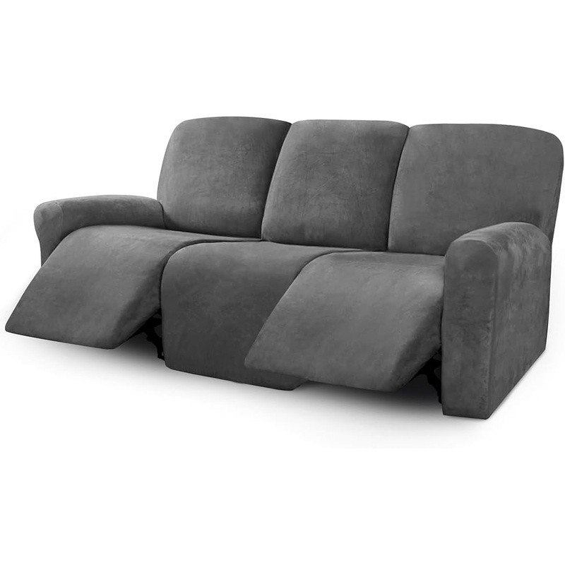 Patented Velvet 3 Seater Reclining Sofa Cover Non Slip Protector Easy Care New