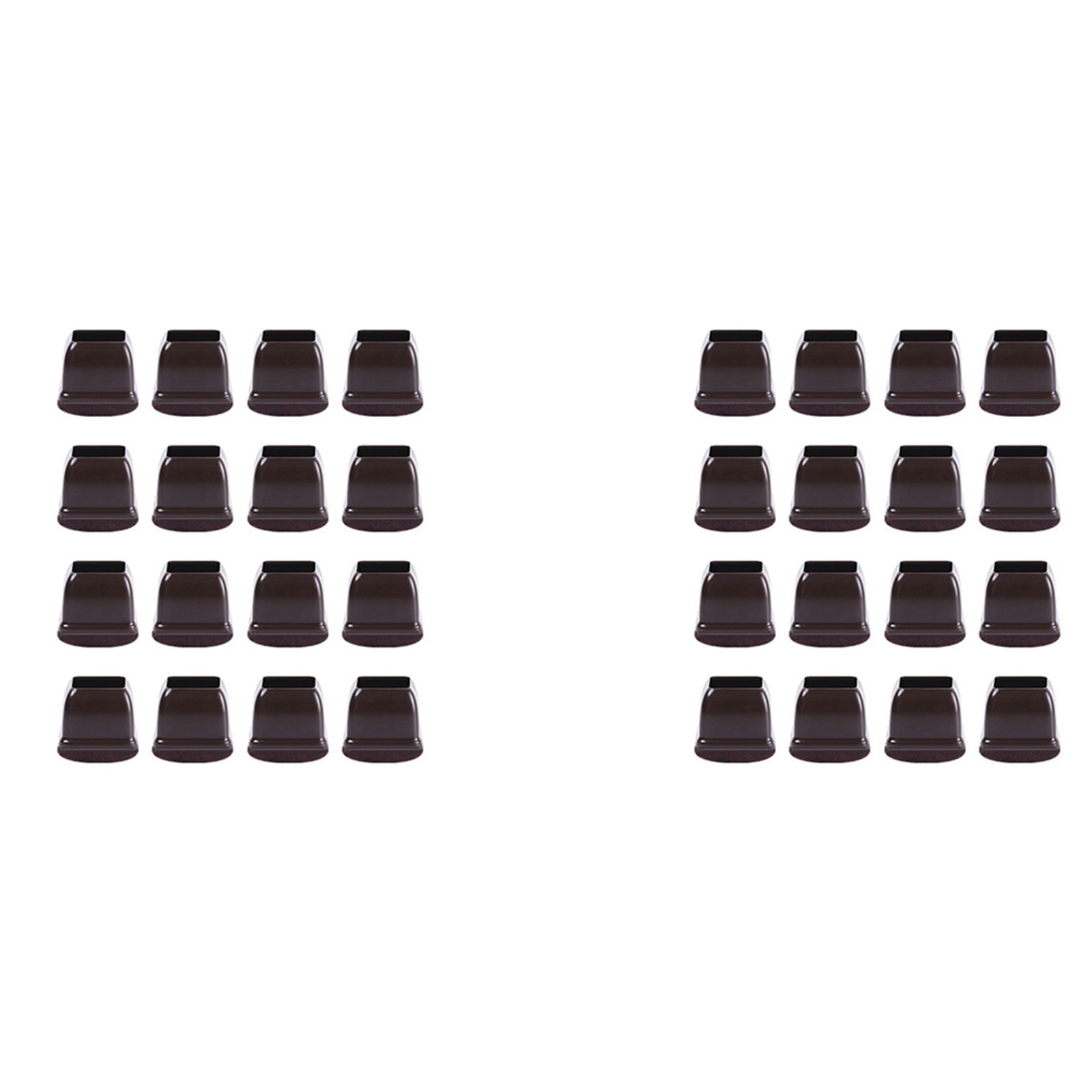 32Pcs Brown Silicone Floor Protector for Chair Legs, Square Chairbei5950