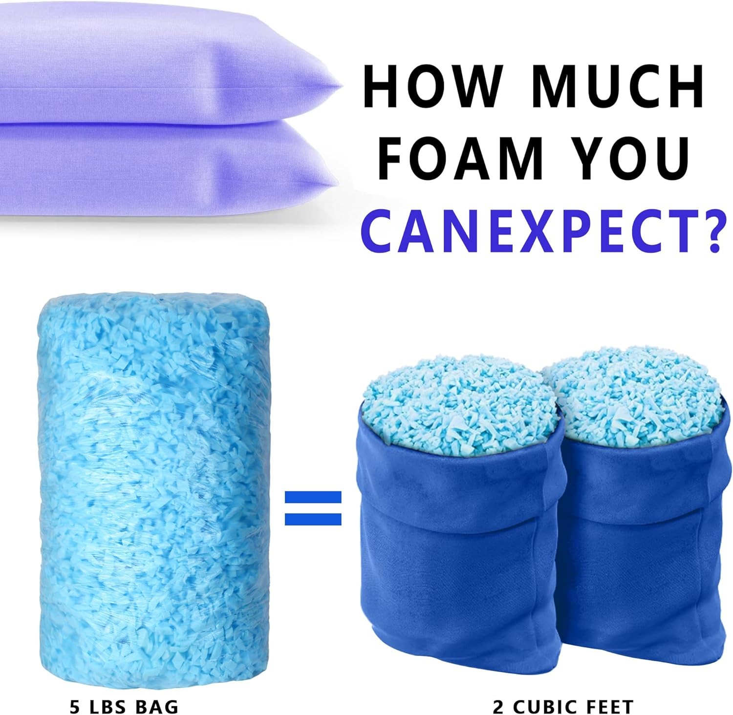 10 LBS Bean Bag Filler,Comfortable and Soft Chair 10 LBS, Blue