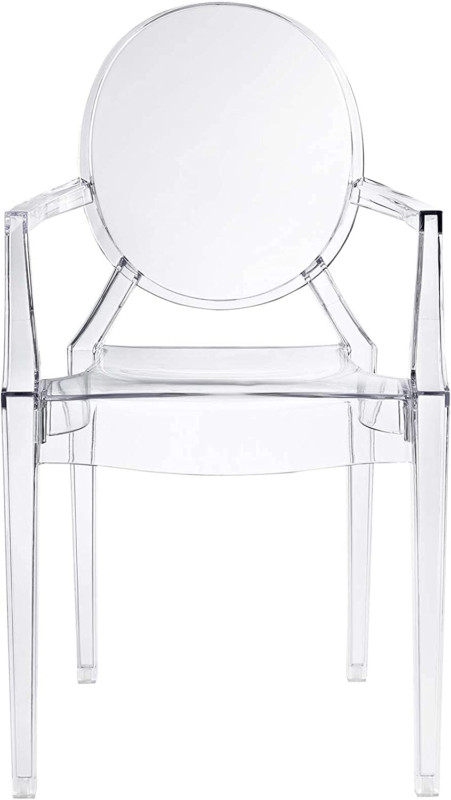 Modway Casper Modern Acrylic Stacking Kitchen and Dining Room Arm Chair Clear