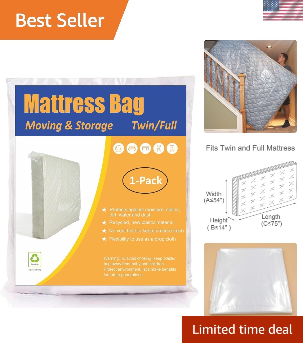 Protective Twin/Full Mattress Bag – Lightweight and Clear Storage Solution