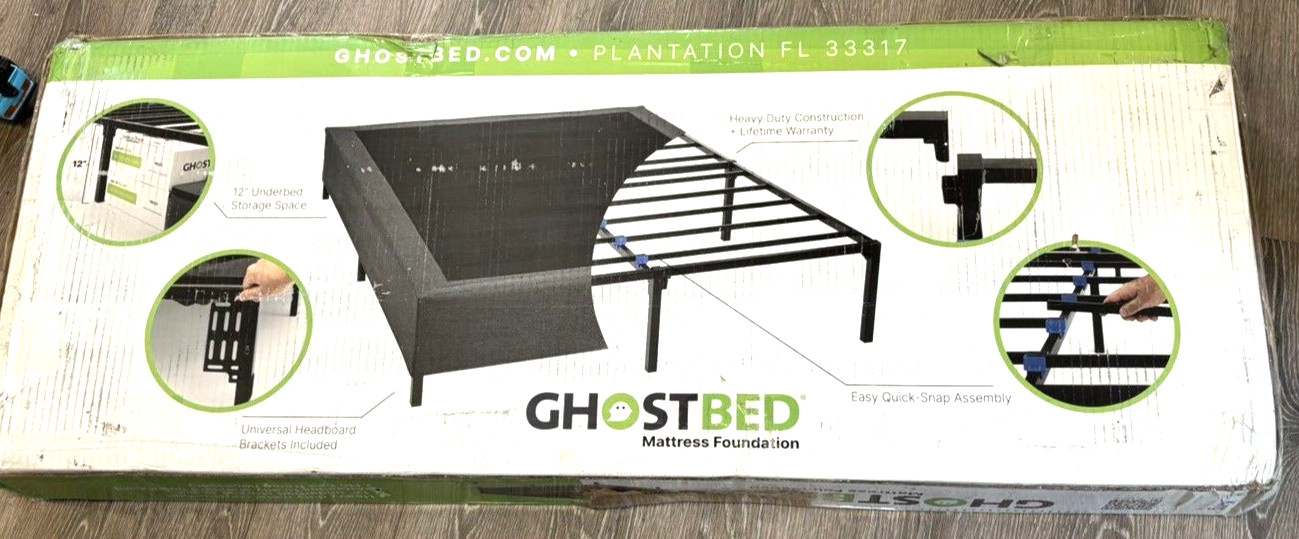 GhostBed Premium Quality-Easy to Assemble All-in-One Mattress Foundation King