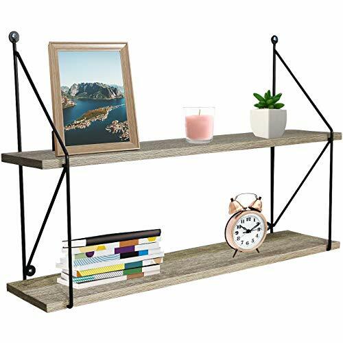 Sorbus Floating Shelves, Rustic Hanging Wall Shelf Décor – 24 Inches – 2 Tier