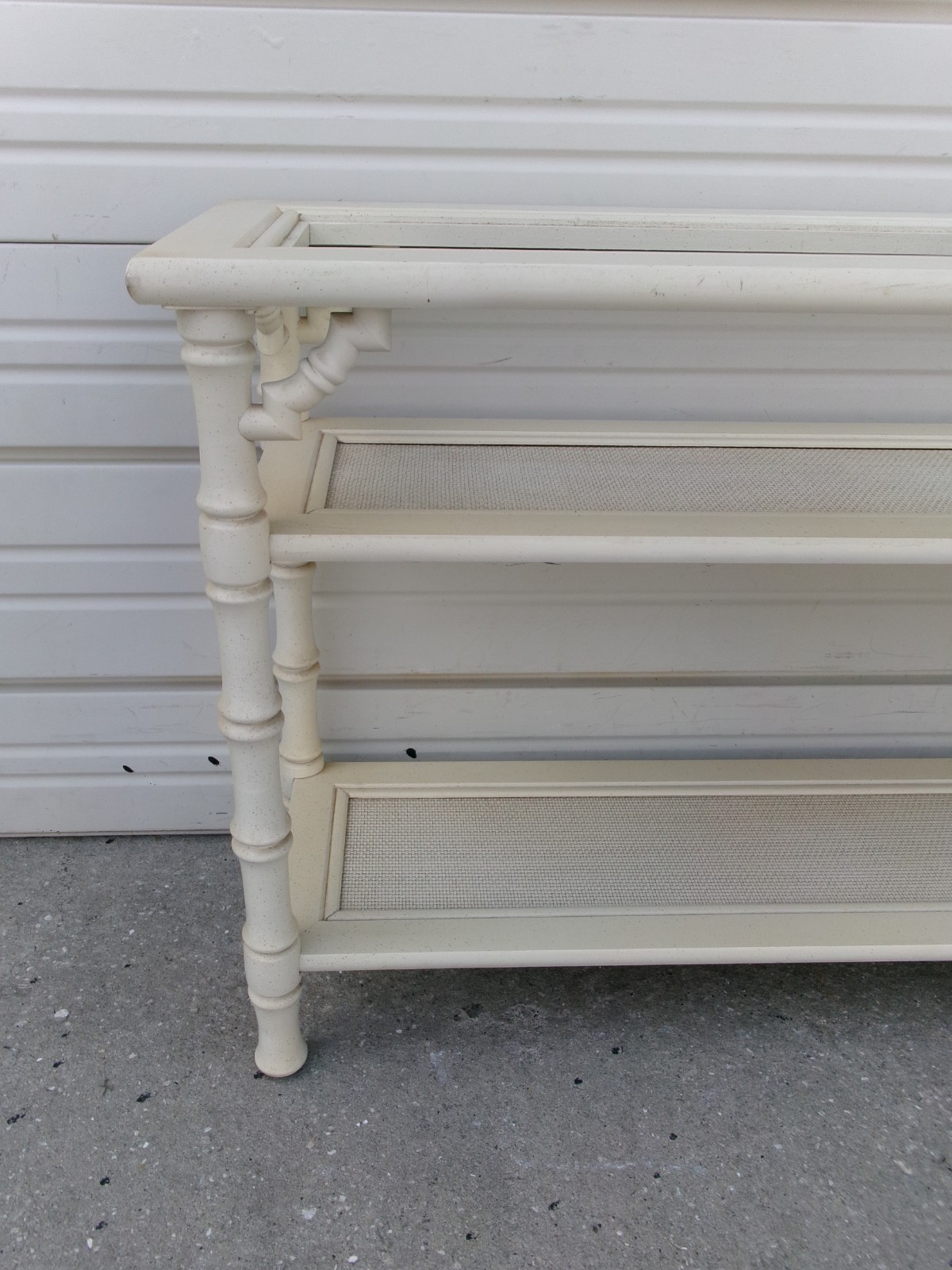 Fretwork Faux Bamboo Console Sofa Table Regency Chinoiserie Chippendale Hallway