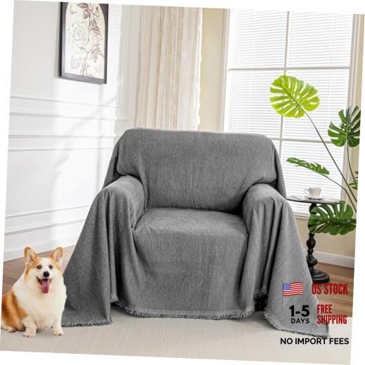 Chair Covers Armchair Couch Covers for Dogs Washable Sofa 71″ x 91″ Dark Grey