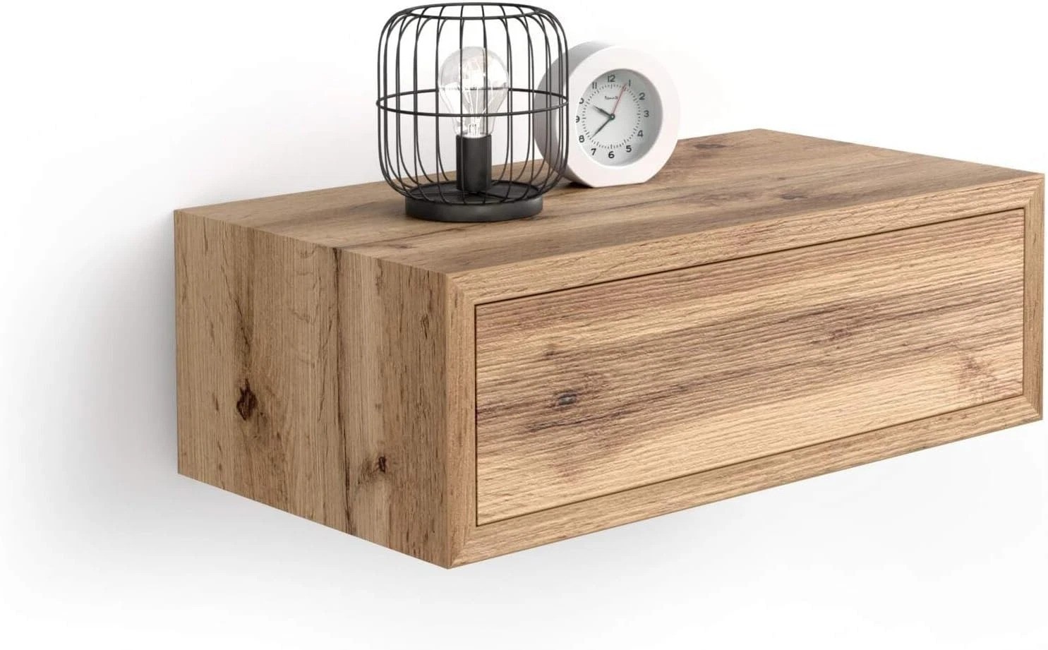 Stylish Rustic Oak Floating Nightstand – Fully Assembled Modern Design at 17.7″