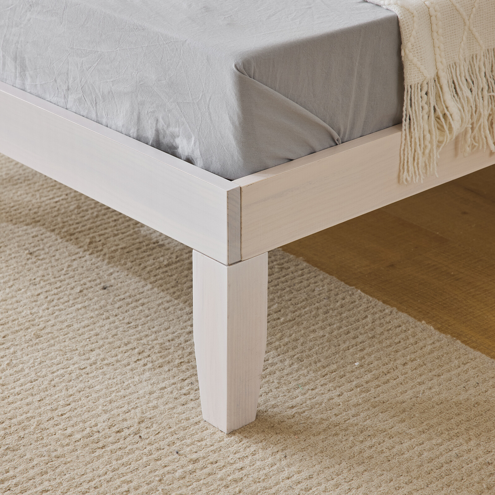 Twin/Full/Queen/King Size Bed Frame Deluxe Natural Solid Pine Wood Platform Bed