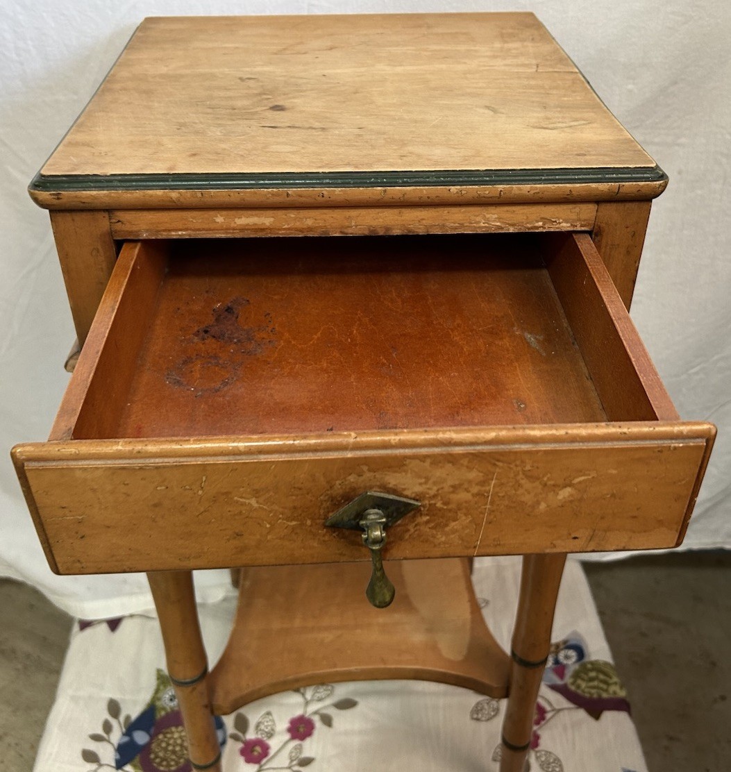 Antique Side Table Nightstand Stand Victorian Provincial Needs repair