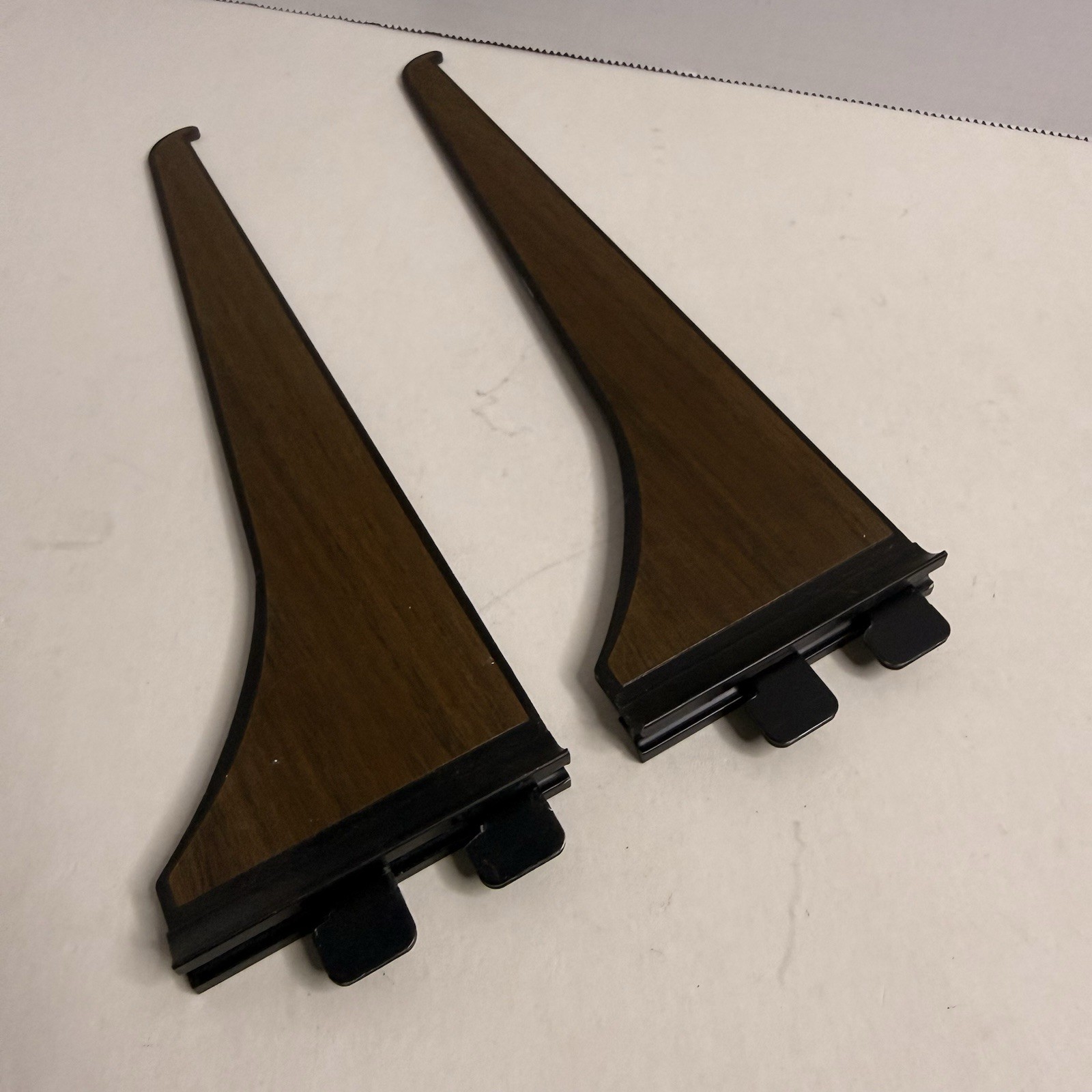 Vintage Wood Grain Shelf Brackets Wall Mount Pair 8.75” Retro Laminate