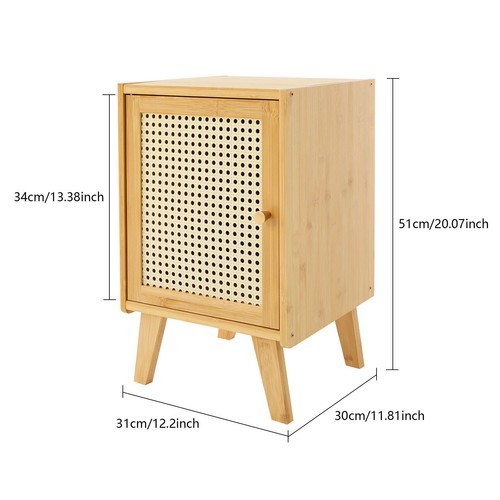 Wooden Side Table, Bamboo Bedside Table, Modern Bedside Table 31*30*51cm