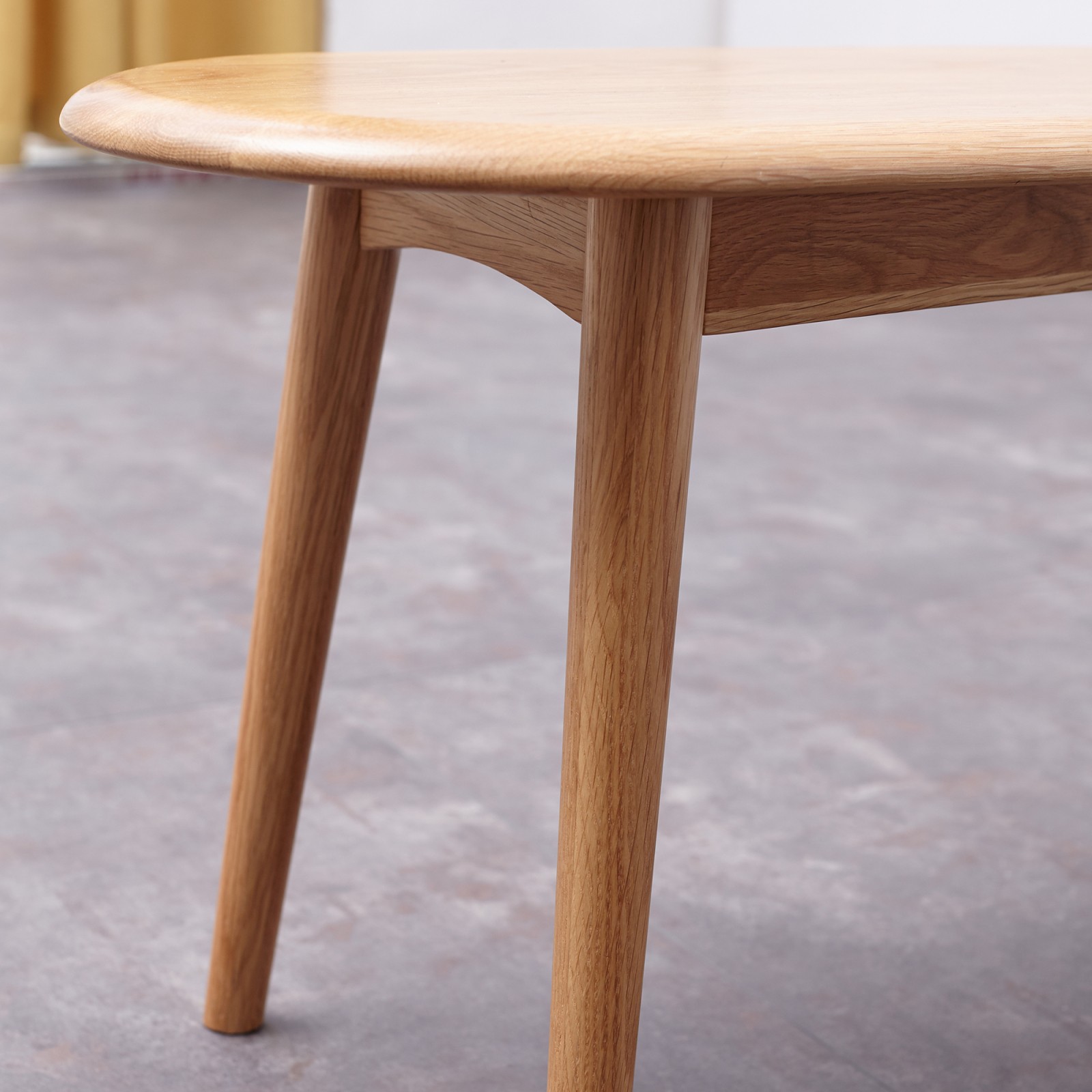 Solid Oak Wood Dining Bench Half-Round Design 47.2 in