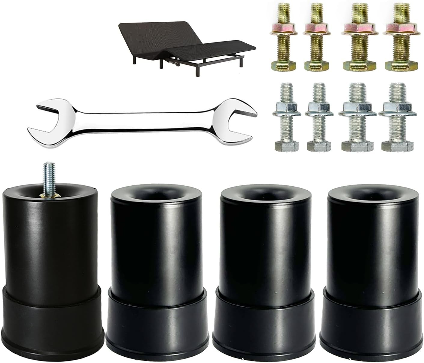 4inch Metal Adjustable Bed Base Frame Leg Replacement Heavy Duty Extra Height