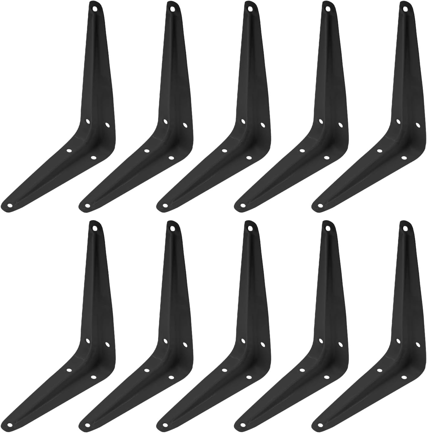 10 Pcs Black Shelf Brackets 5×6 Inch Heavy Duty Wall Corner Metal Supports