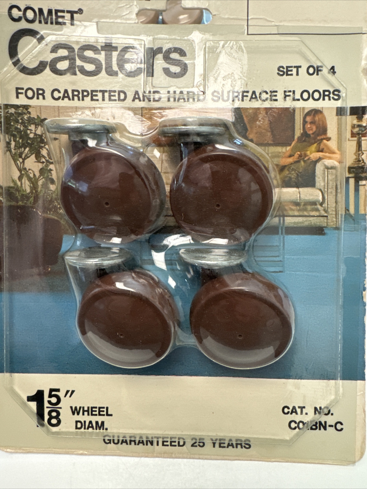 Vtg Shepherd Casters 1 5/8″ Plate Fastening BROWN COMET Small Furniture