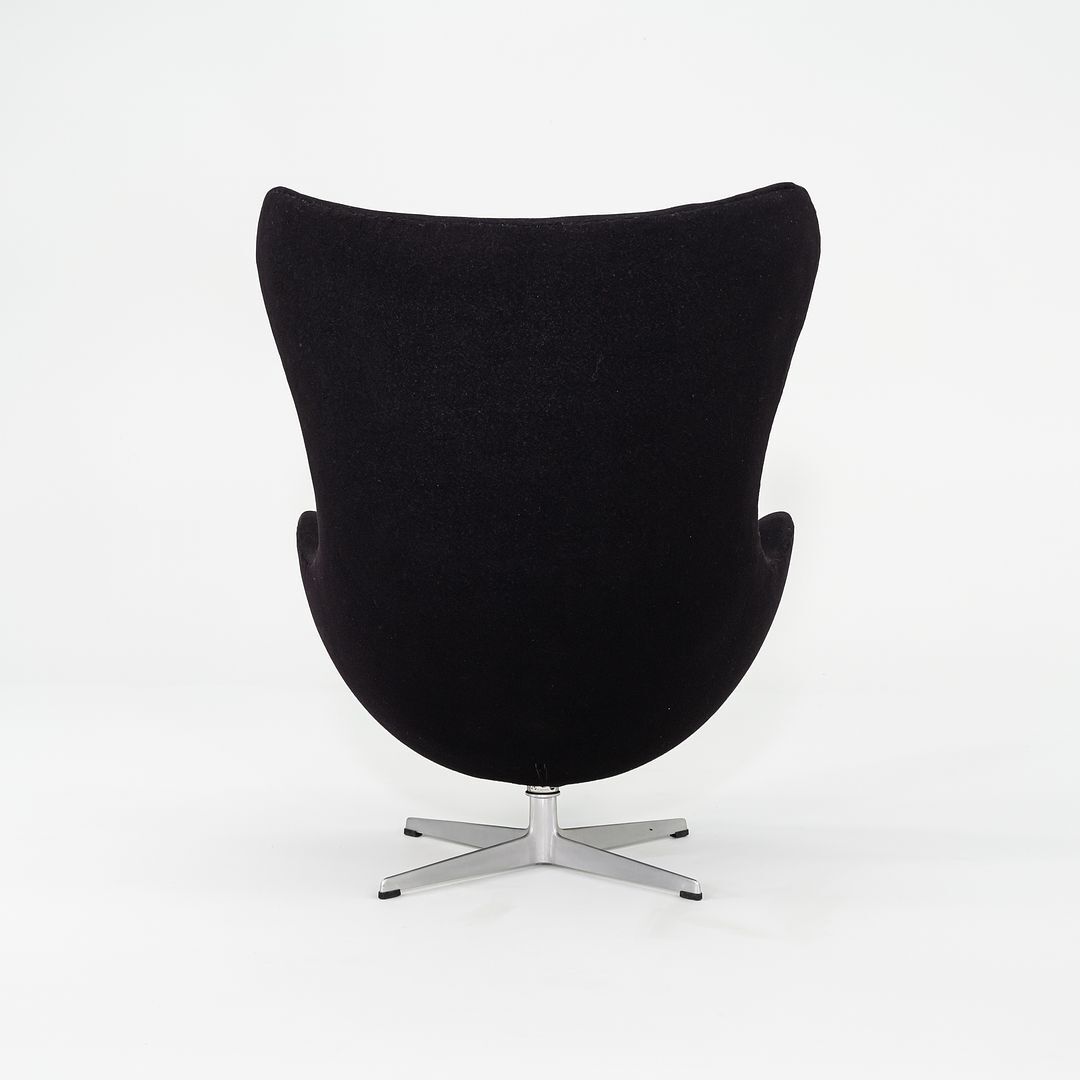 1967 Arne Jacobsen for Fritz Hansen Egg Chair and Ottoman Black Made in Denmark