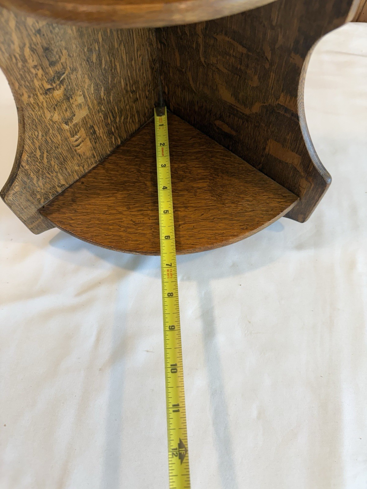 Vintage French Oak Corner Shelf 3 Tiers 20” Tall Cottagecore Farmhouse Decor