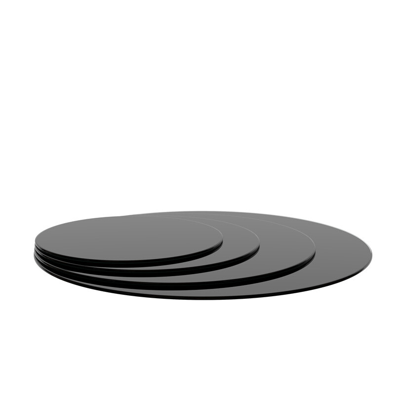 20″-36″Round Tempered Glass Table Top Black Glass 1/4″ Thick Round Polished Edge