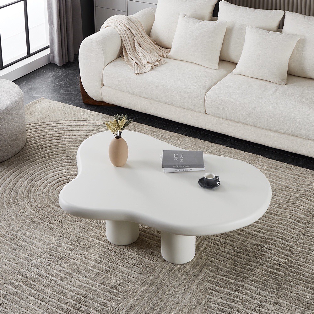 Cloud Shaped Coffee/Tea Table, Cute Coffee Table For Living Room, Off-white