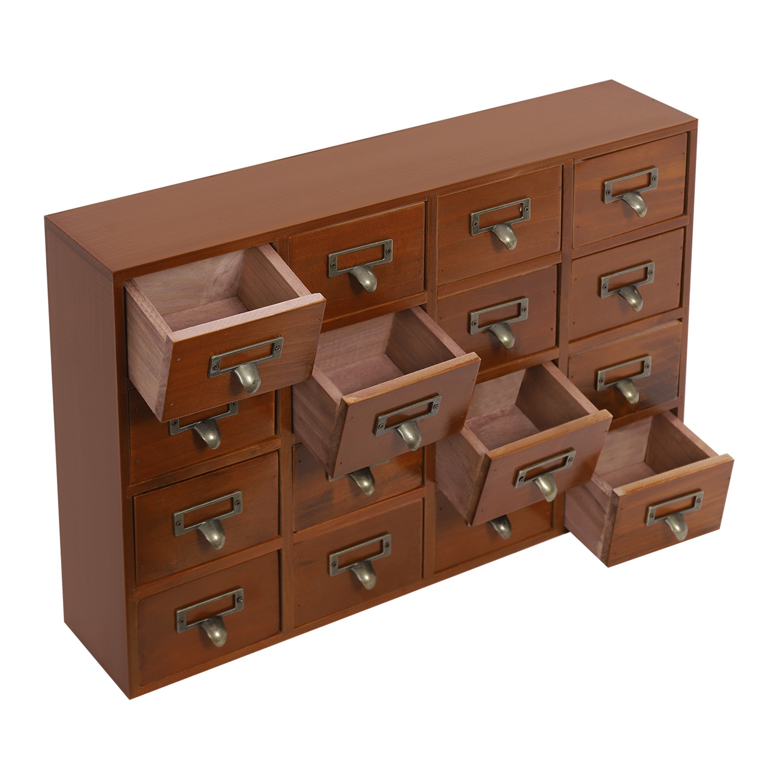 64-Drawer Storage Cabinet Pine Wood Furniture Tabletop Storage Box For Home