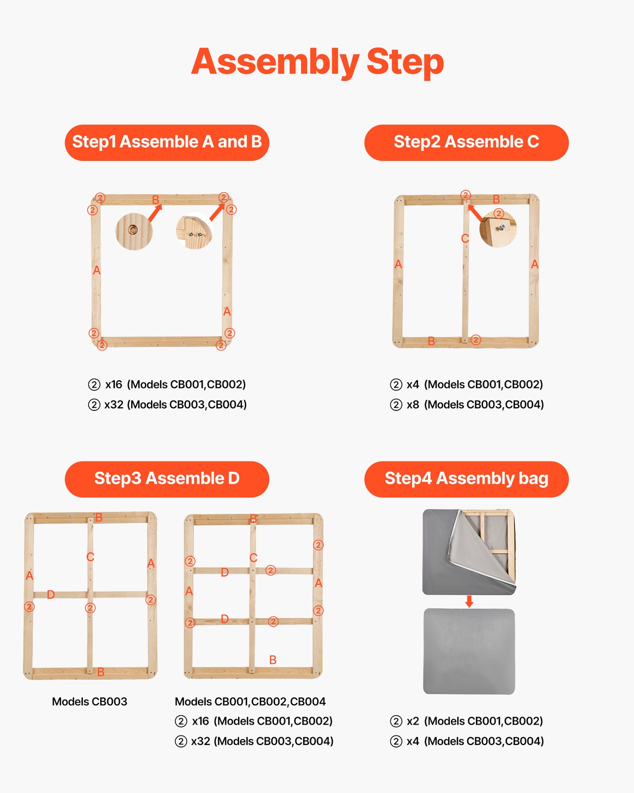 Uimoso King Size Bed Support Board 1.5 in Slats with Durable Cloth, Set of 4