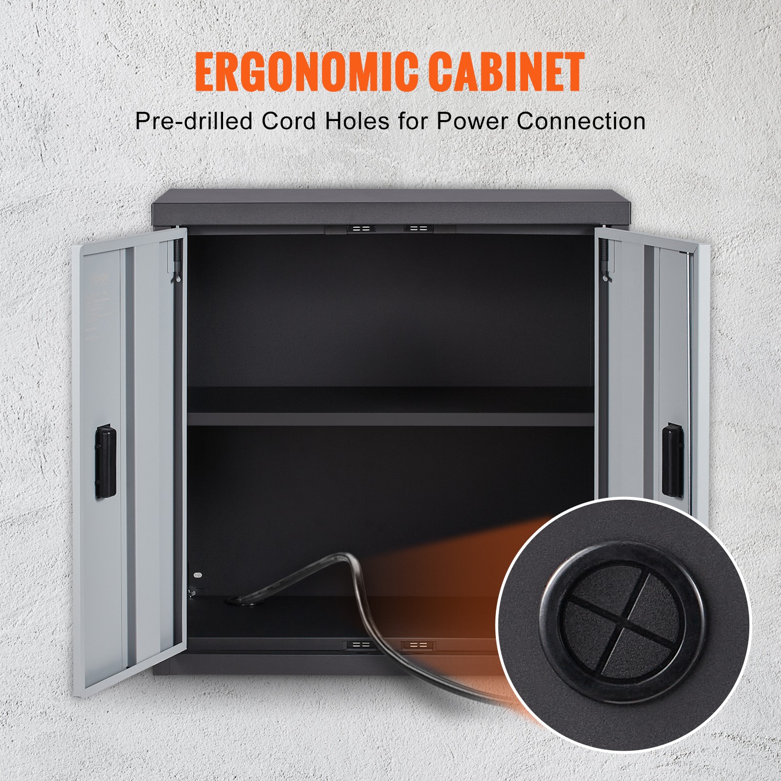VEVOR Foldable Wall Cabinet Garage Cabinet Wall Mounted 26″ Small Cabinet 240LBS