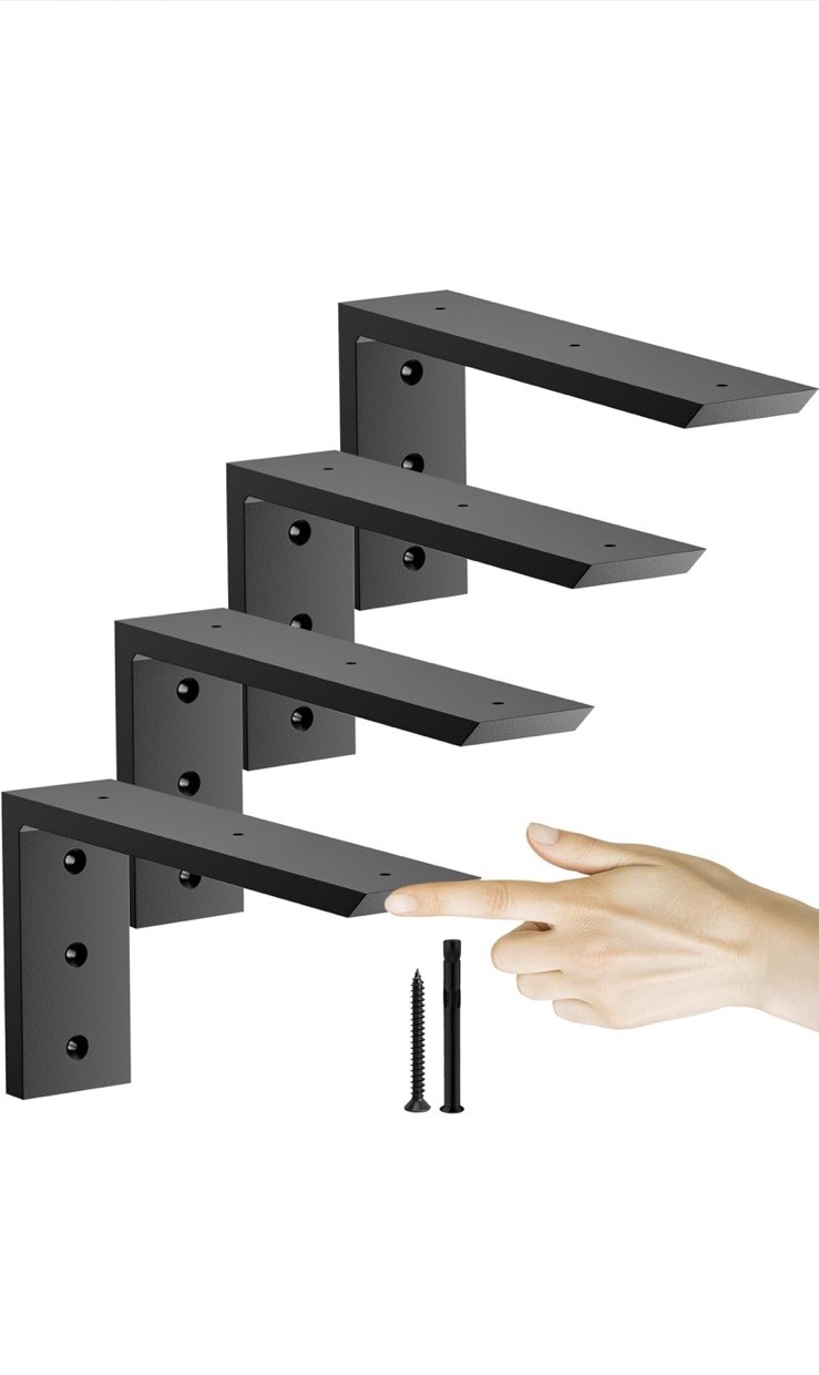 12” Countertop Support Brackets for Granite (4 pcs) – Heavy Duty L Shelf Bracket