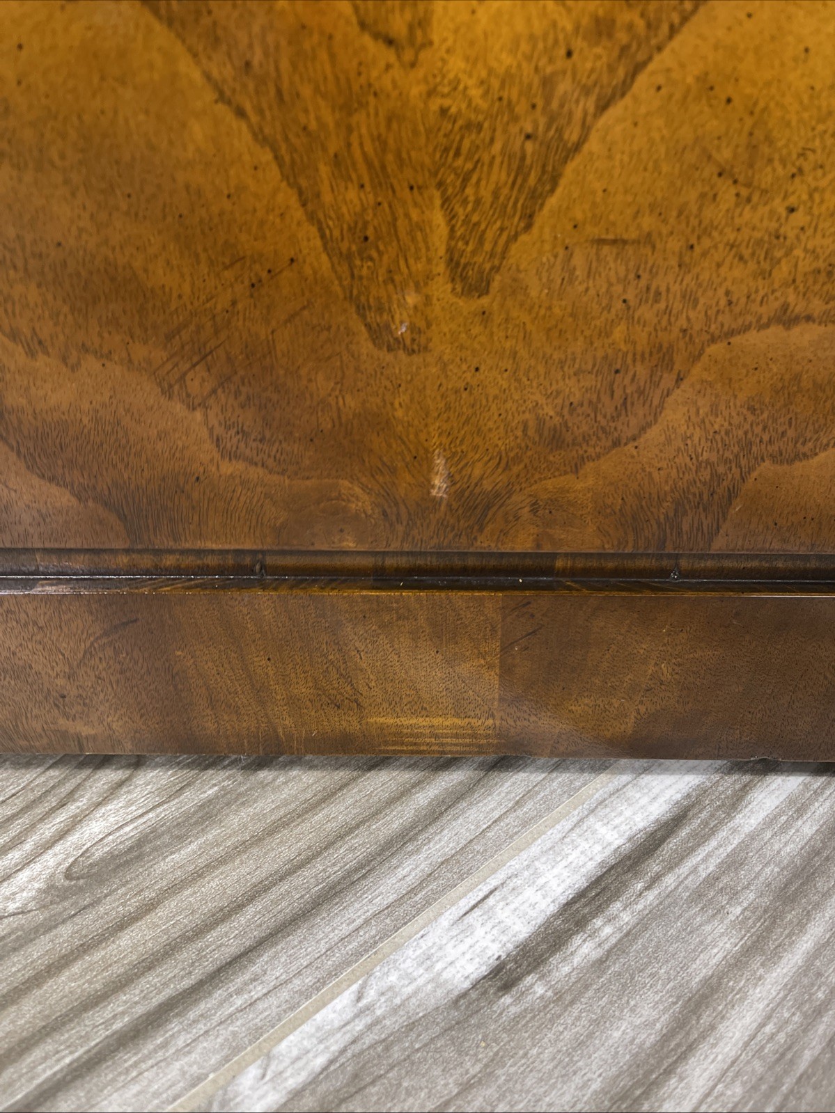 Drexel Heritage Dynasty Burlwood MCM Bar Cart/Buffet ON WHEELS