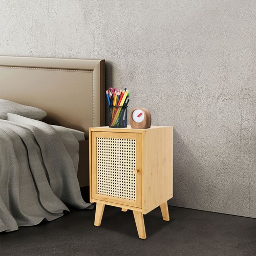 Wooden Side Table, Bamboo Bedside Table, Modern Bedside Table 31*30*51cm