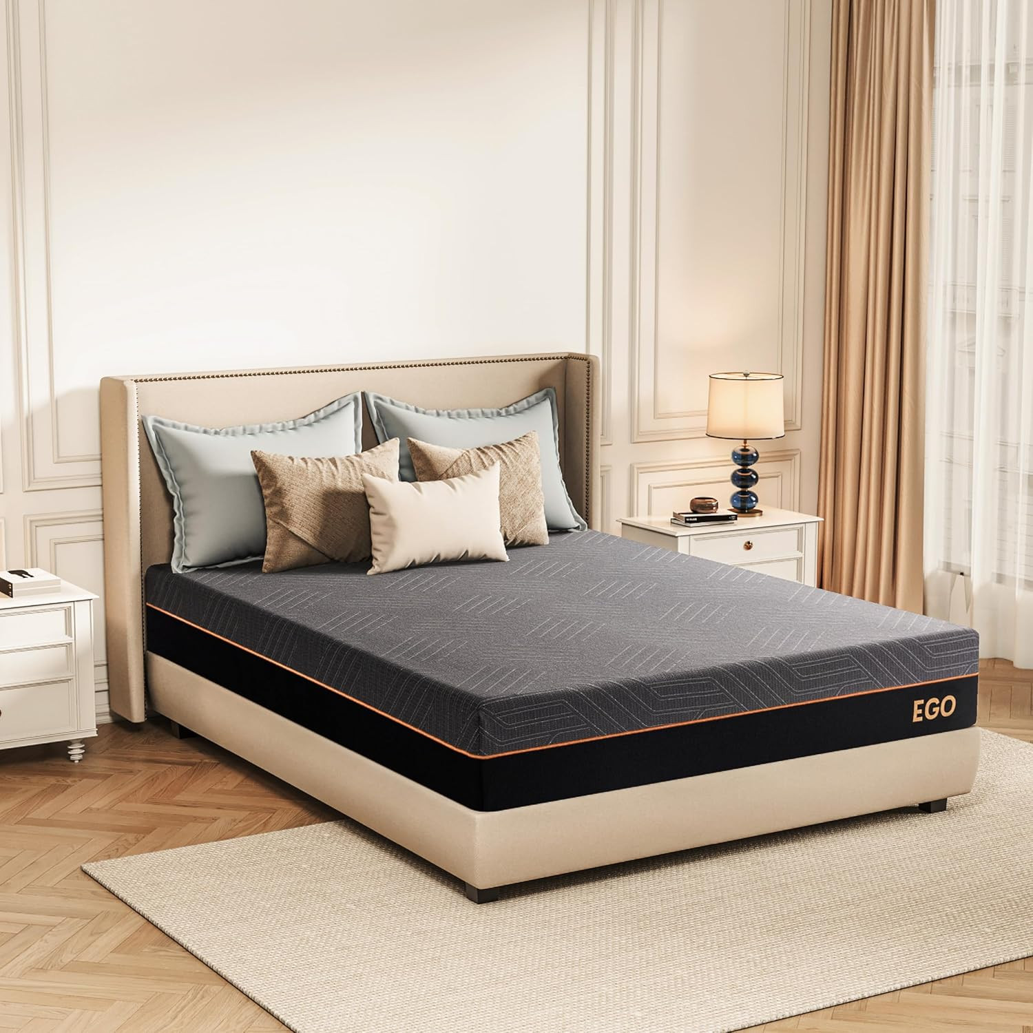 MLILY EGOHOME 12 Inch Queen Memory Foam Mattress for Back Pain, Cooling Copper G