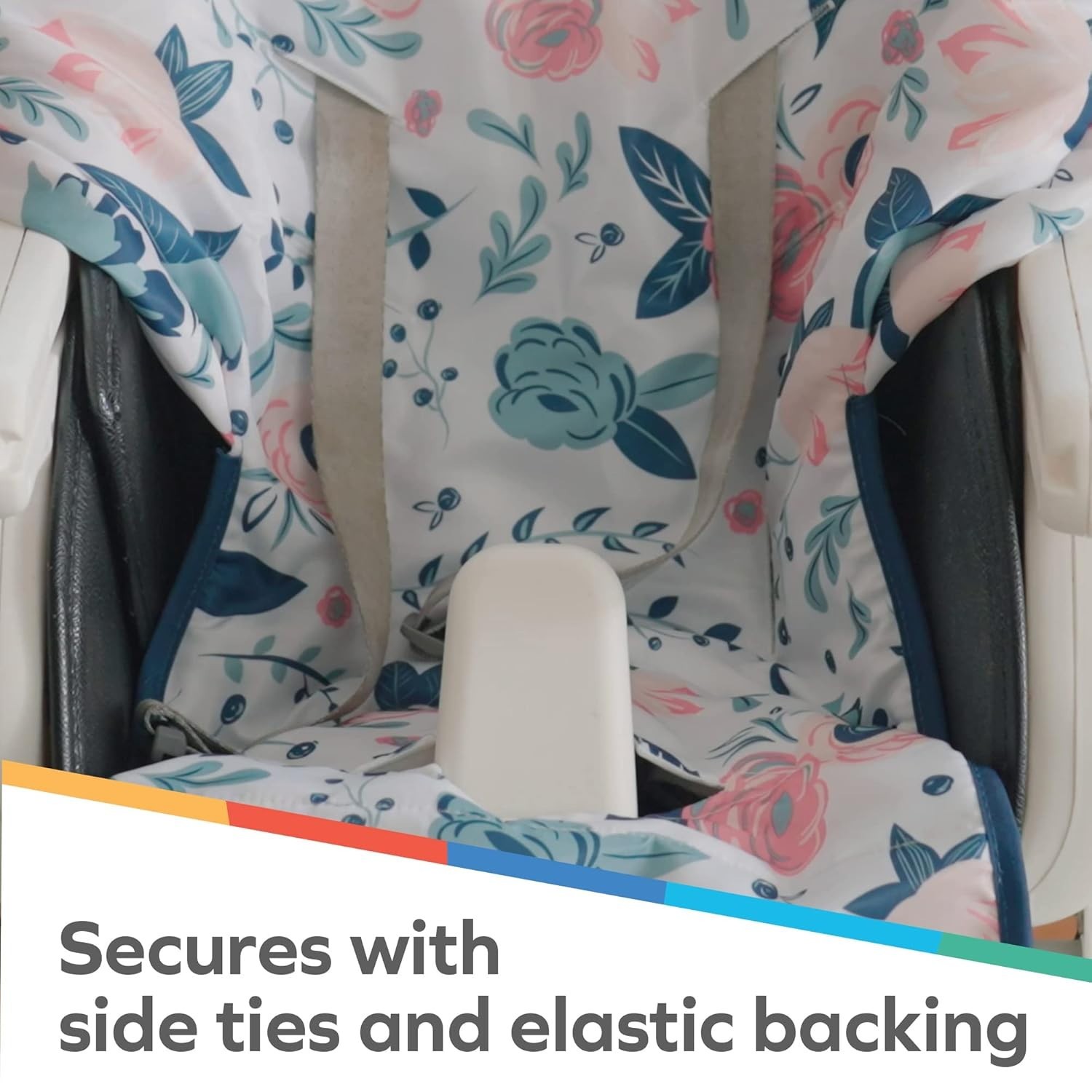 Floral Print High Chair Cover – Water-Resistant, Plush & Secure Fit 3/5 Point