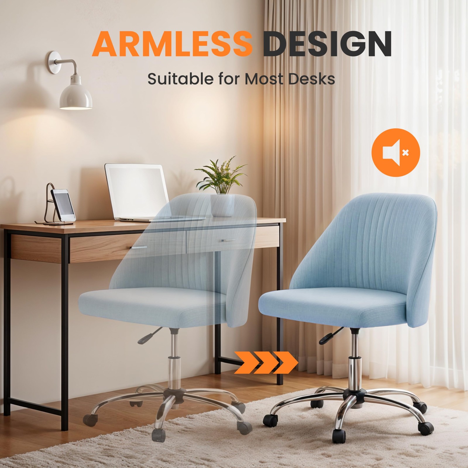 Multi Color Comfy Office Chair with Rolling Wheel Adjustable Computer Task Chair