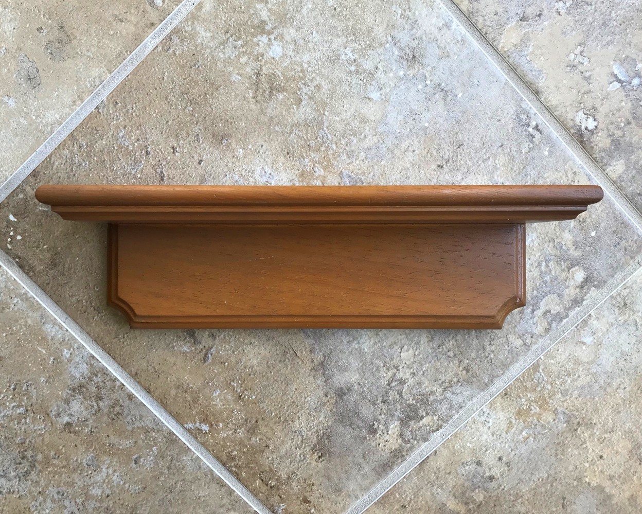 Vintage Farmhouse Wooden Wall Shelf, Golden Oak Stain, 12 x 3.5 x 3.5″