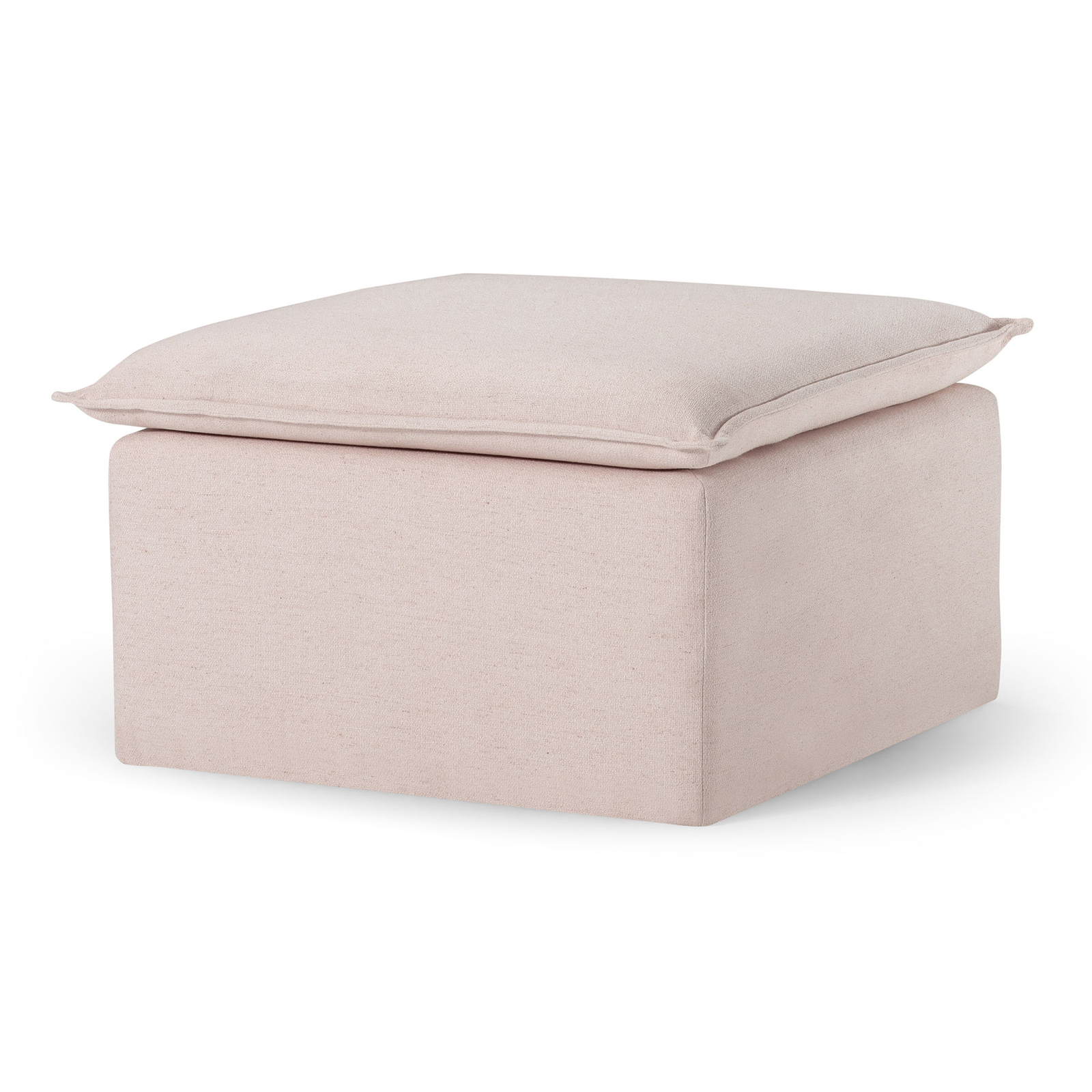 Maven Lane Claude Contemporary Ottoman in Cream Fabric Upholstery